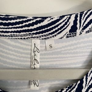 Lulu B dress, size small, navy and white